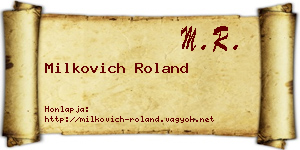 Milkovich Roland névjegykártya