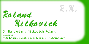 roland milkovich business card